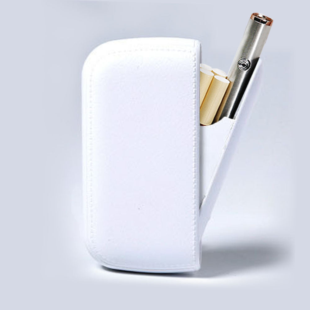 Mens Exquisite Imitation Leather Cigarette Case with USB Tungsten Electronic Lighter – Stylish & Functional Gift