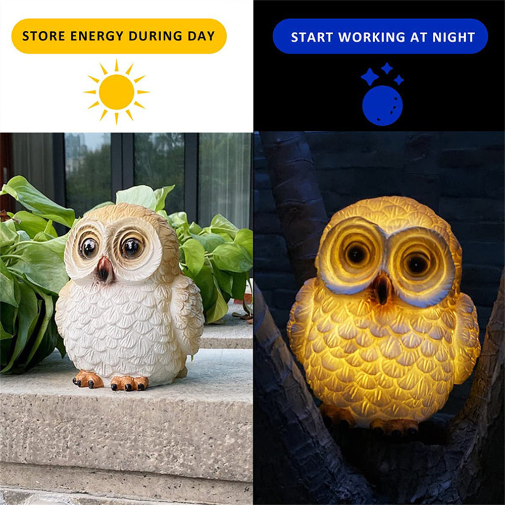 Outdoor Solar Owl Garden Lights, Waterproof Owl Decorative Statue for Pathway, Lawn Ornaments, Yard Decorations, Garden