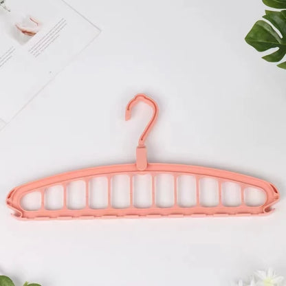 Foldable Multi-Hole Clothes Hanger, Non-Slip Space Saving Storage Rack for Wardrobe, Jeans, Trousers & Scarf Organizer
