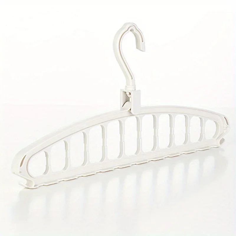 Foldable Multi-Hole Clothes Hanger, Non-Slip Space Saving Storage Rack for Wardrobe, Jeans, Trousers & Scarf Organizer