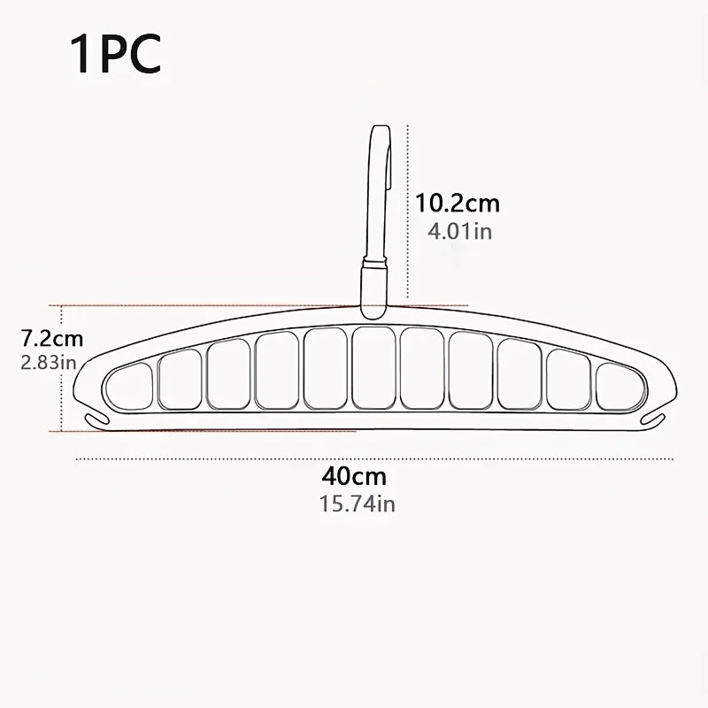 Foldable Multi-Hole Clothes Hanger, Non-Slip Space Saving Storage Rack for Wardrobe, Jeans, Trousers & Scarf Organizer