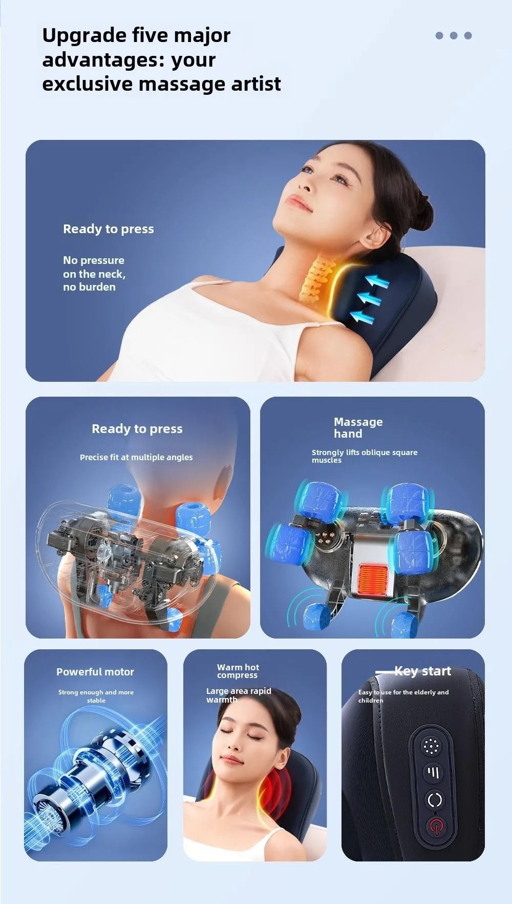 Wireless Trapezius Massage Pillow With Heat And Kneading Therapy 2