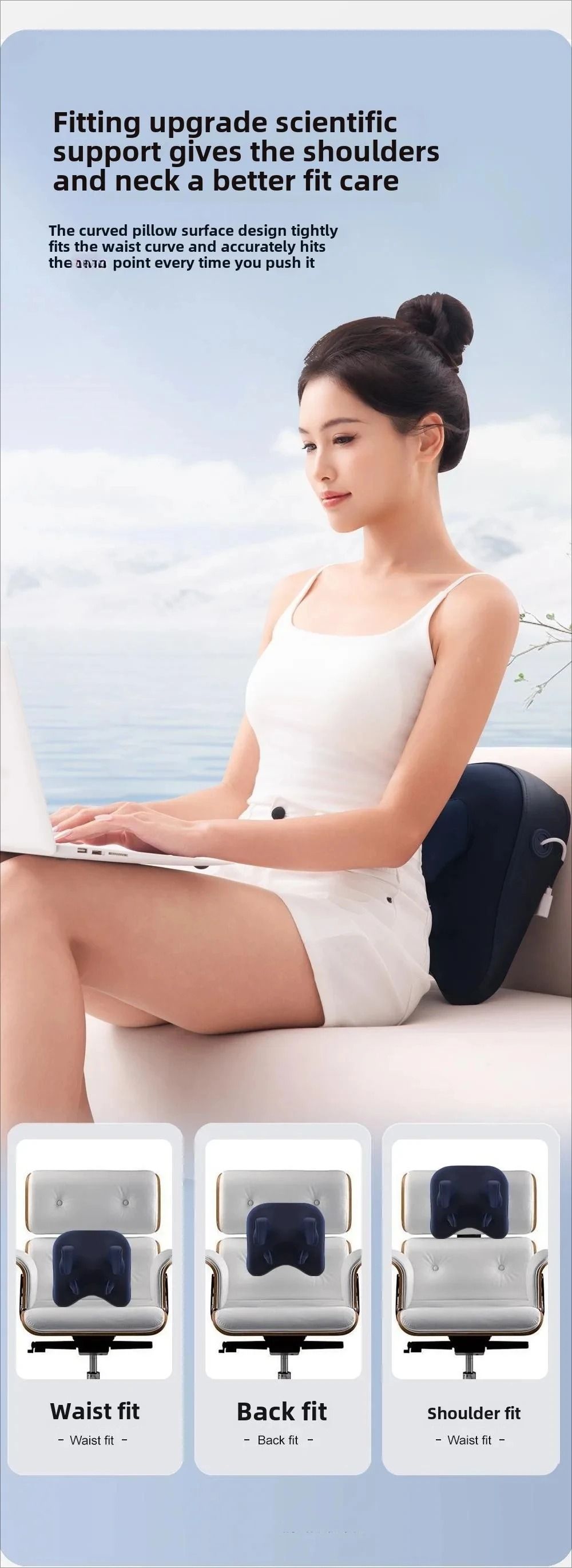 Wireless Trapezius Massage Pillow With Heat And Kneading Therapy 5