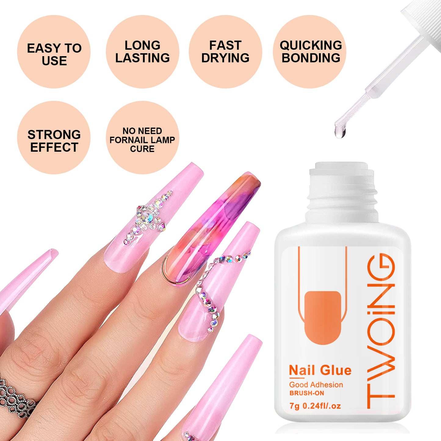 Super Strong Nail Glue Adhesive For Press On Nails Fake Nails Art Decoration Lasting Adhesion For A 2