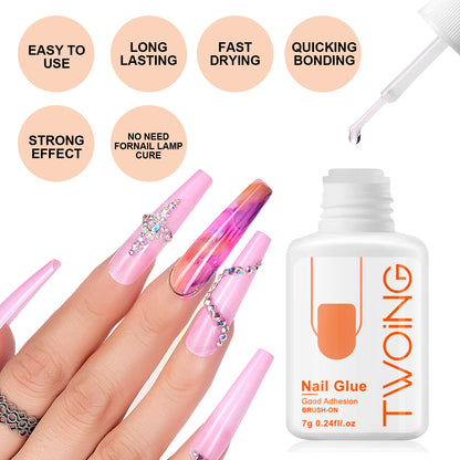Super Strong Nail Glue Adhesive For Press On Nails Fake Nails Art Decoration Lasting Adhesion For A 2