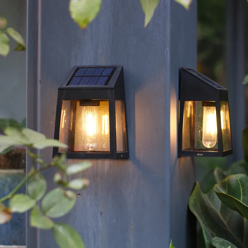 Outdoor Waterproof Solar Wall Light Sunlight, Fence Yard Pathway Lamp, Garden Wall Washer Tungsten Light Bulb