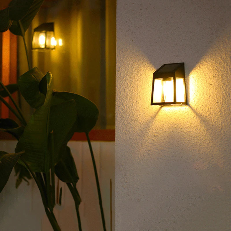 Outdoor Waterproof Solar Wall Light Sunlight, Fence Yard Pathway Lamp, Garden Wall Washer Tungsten Light Bulb
