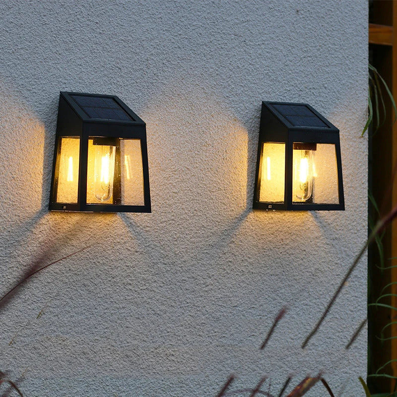 Outdoor Waterproof Solar Wall Light Sunlight, Fence Yard Pathway Lamp, Garden Wall Washer Tungsten Light Bulb