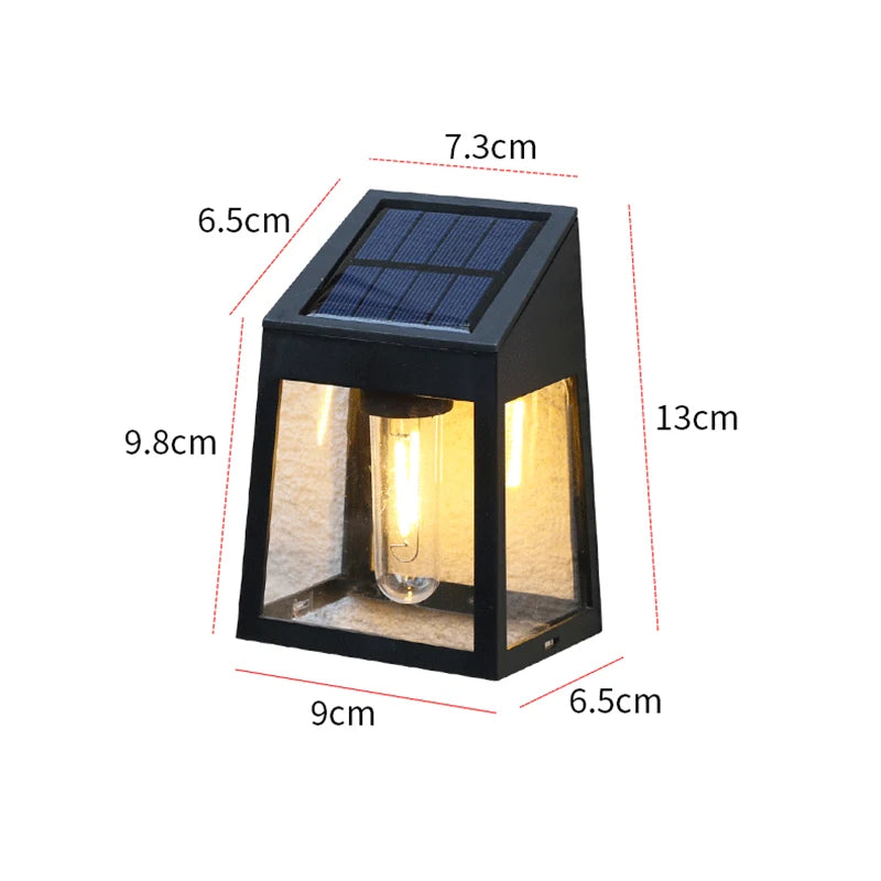 Outdoor Waterproof Solar Wall Light Sunlight, Fence Yard Pathway Lamp, Garden Wall Washer Tungsten Light Bulb