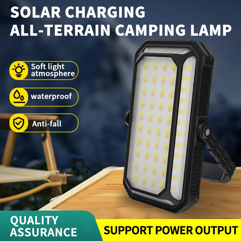 Solar Charging All Terrain Camping Lamp, Multi Light Source Outdoor Lantern, Large Capacity Multifunctional Work Light