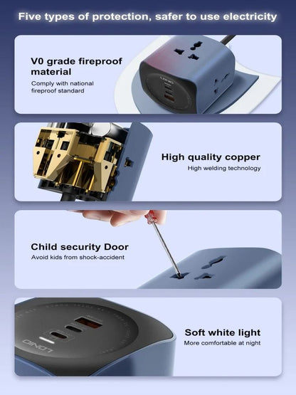 Cube Charging Station With USB Sockets And Surge Protection 5