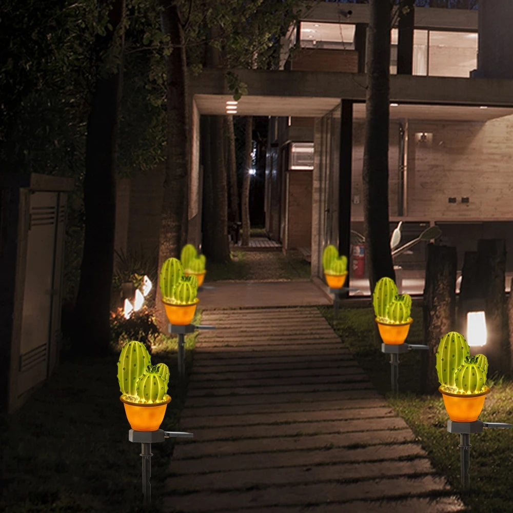 LED Solar Garden Light Simulation Pineapple Cactus, Outdoor Landscape Lamp for Yard, Lawn, Walkway, Patio Decor