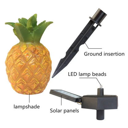 LED Solar Garden Light Simulation Pineapple Cactus, Outdoor Landscape Lamp for Yard, Lawn, Walkway, Patio Decor