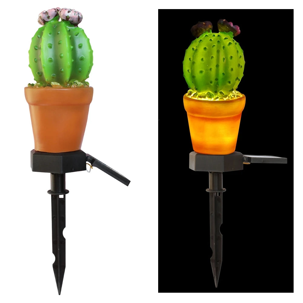 LED Solar Garden Light Simulation Pineapple Cactus, Outdoor Landscape Lamp for Yard, Lawn, Walkway, Patio Decor