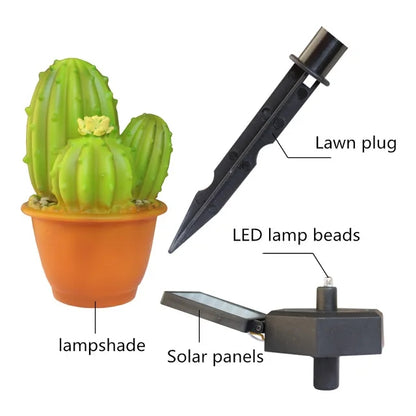 LED Solar Garden Light Simulation Pineapple Cactus, Outdoor Landscape Lamp for Yard, Lawn, Walkway, Patio Decor