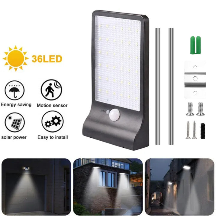 Solar Street Light Garden Lamp, Human Motion Sensor, Outdoor Decorative Lighting for Yard and Pathway
