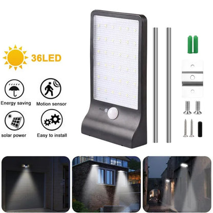 Solar Street Light Garden Lamp, Human Motion Sensor, Outdoor Decorative Lighting for Yard and Pathway