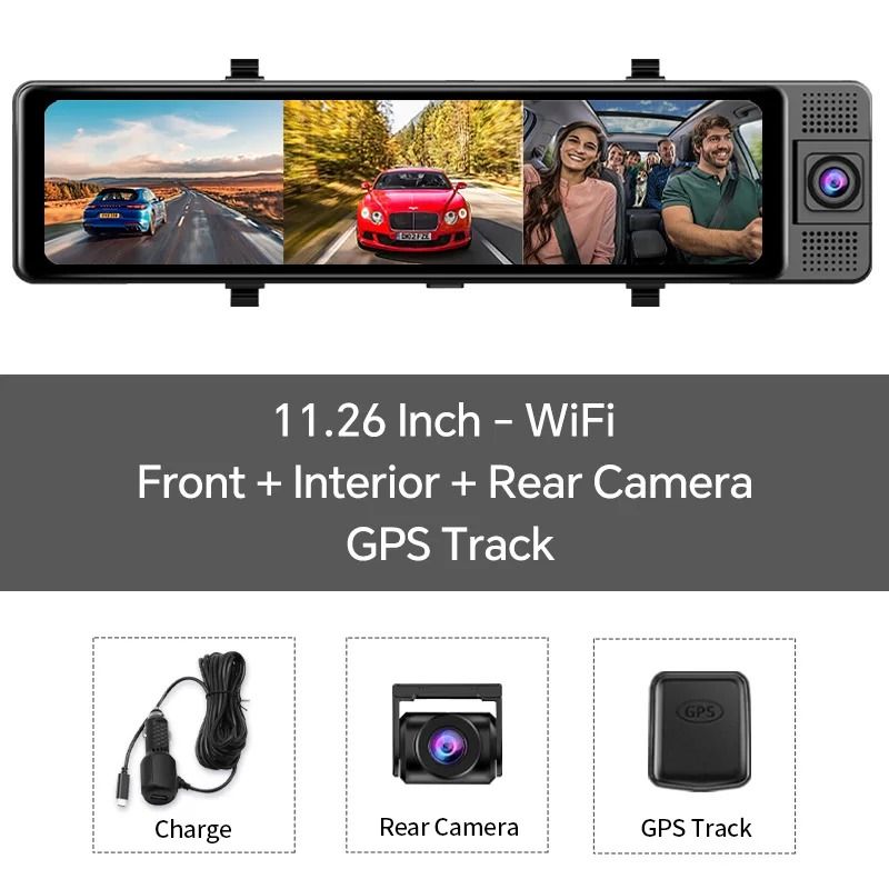 Triple Camera 4K Dash Cam With GPS And Night Vision 10