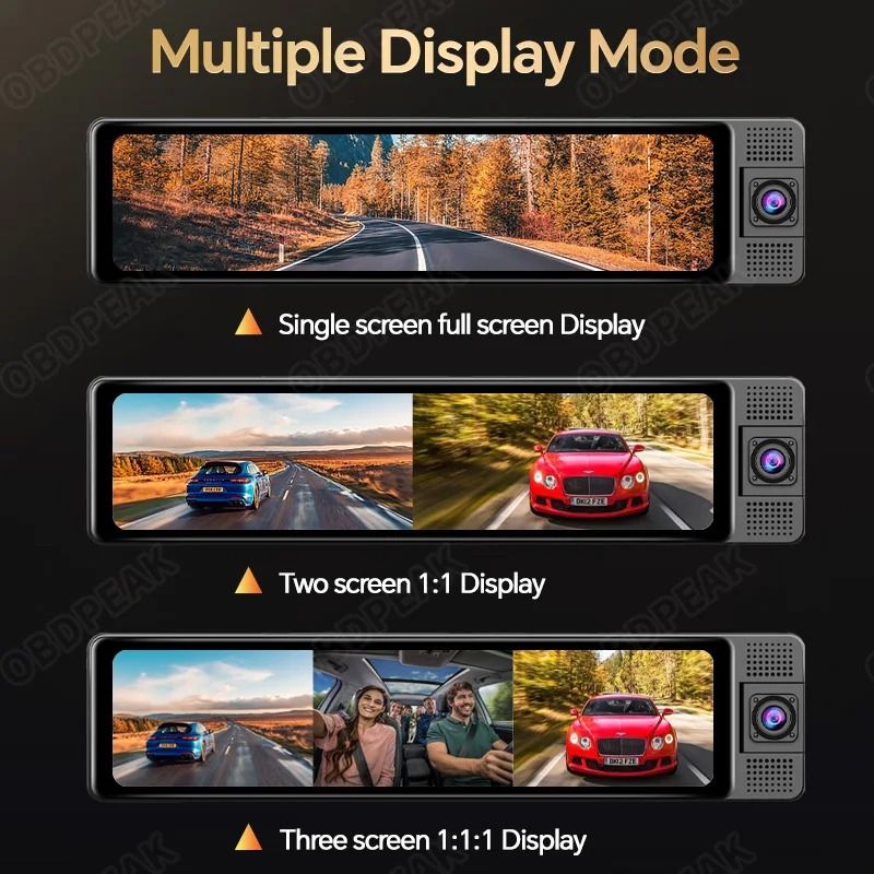 Triple Camera 4K Dash Cam With GPS And Night Vision 3