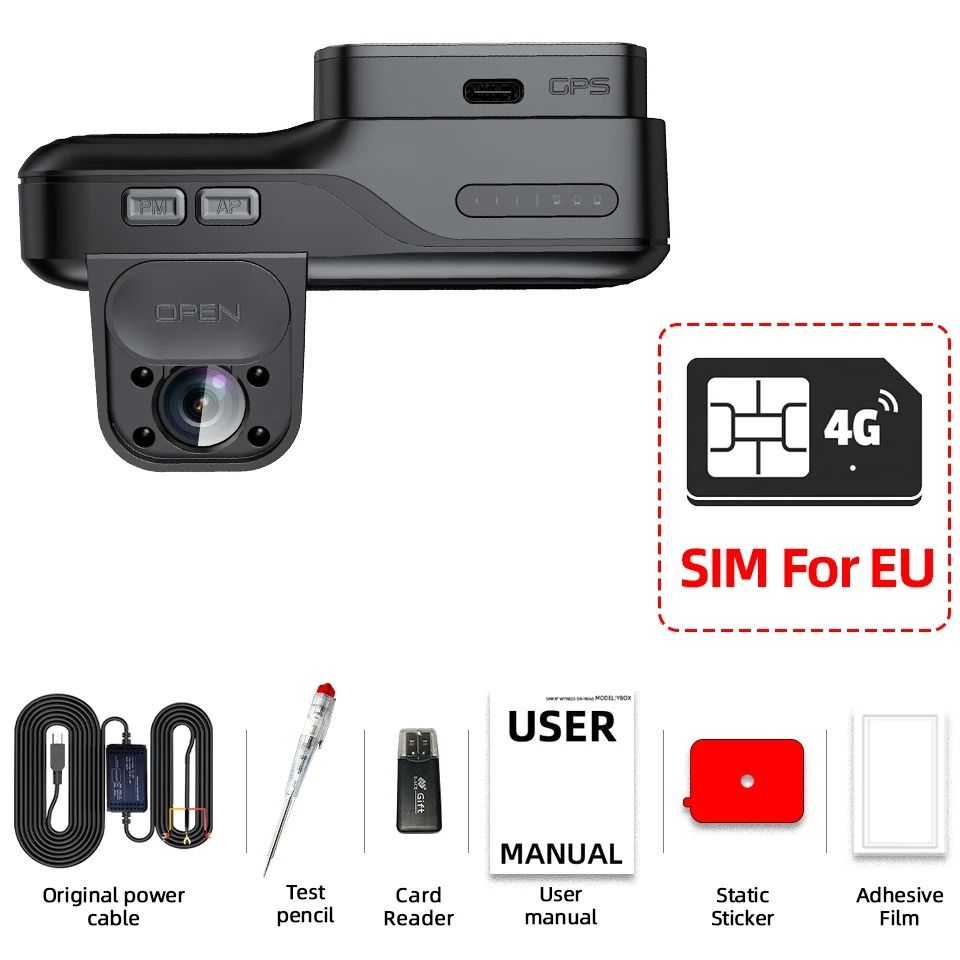 4G LTE Dual Lens Dash Cam With GPS And Night Vision 8