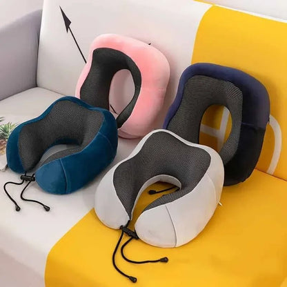 U Shaped Memory Foam Travel Pillow with Soft Massage Support for Neck and Shoulder Relief