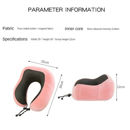 U Shaped Memory Foam Travel Pillow With Soft Massage Support For Neck And Shoulder Relief 1
