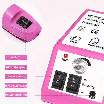 Electric Nail Drill Machine Set With Adjustable Speed For Gel Polish Removal And Manicure Precision 1