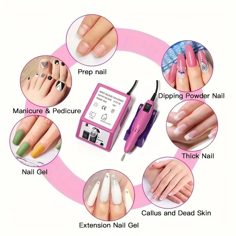 Electric Nail Drill Machine Set With Adjustable Speed For Gel Polish Removal And Manicure Precision 2