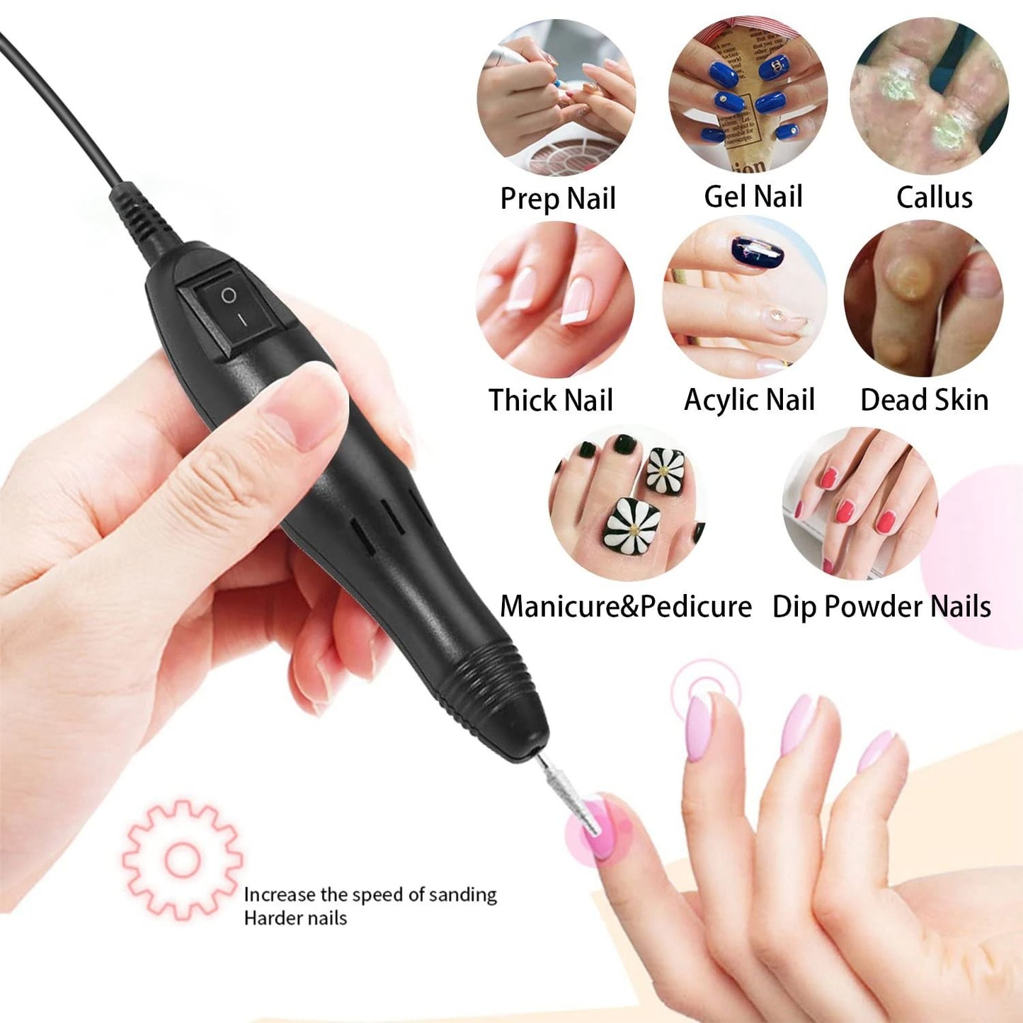 Electric Nail Drill Machine Set With Adjustable Speed For Gel Polish Removal And Manicure Precision 3