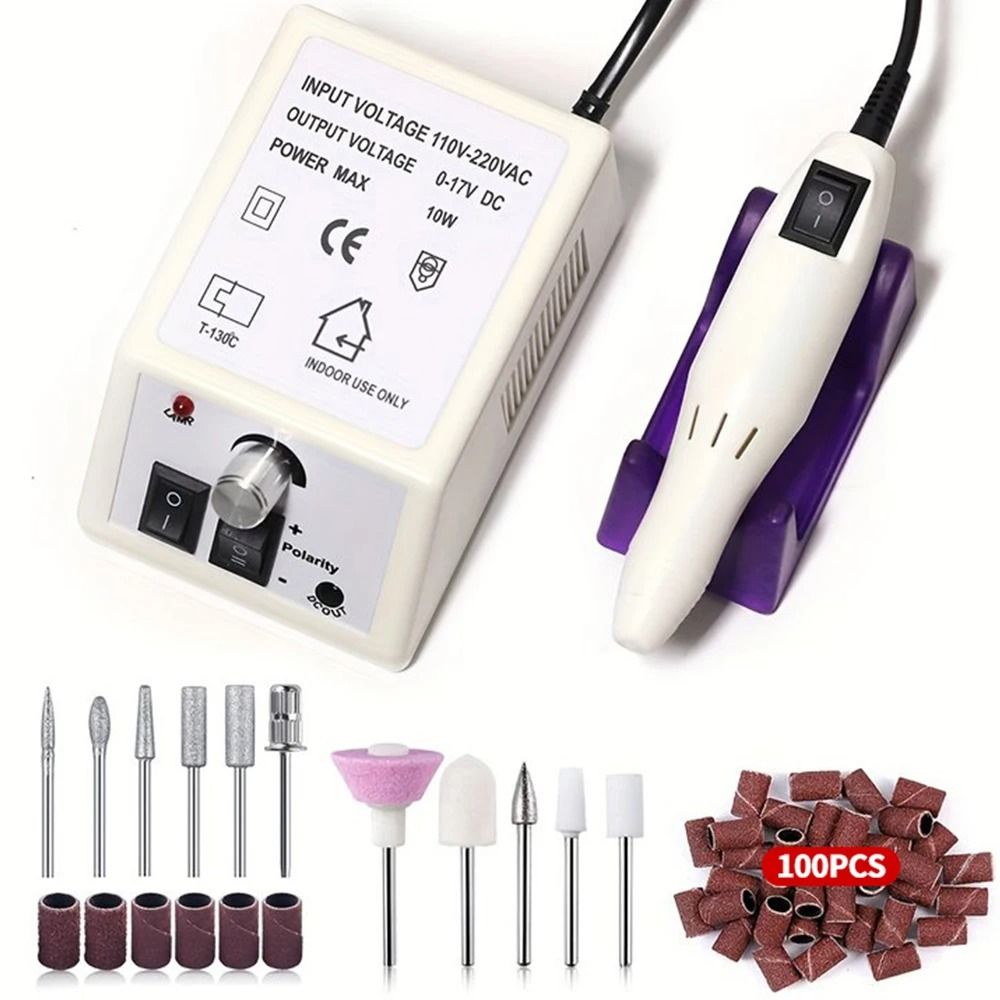 Electric Nail Drill Machine Set With Adjustable Speed For Gel Polish Removal And Manicure Precision 9