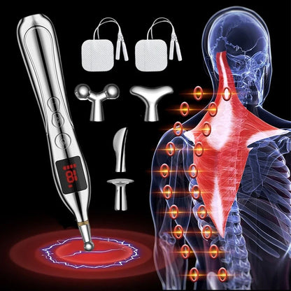 Rechargeable Acupuncture Pen Massager with TENS Therapy for Pain Relief and Muscle Stimulation