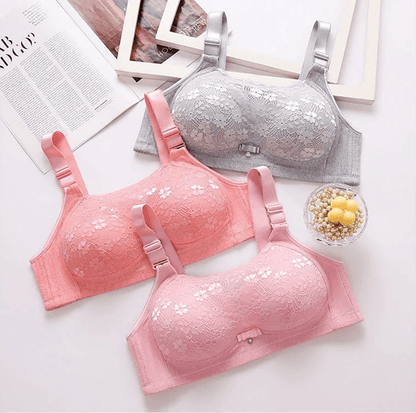 ComfortMum Large Size Wireless Bustier Support Bra for Women Thin Non Steel Ring Gathering Comfort