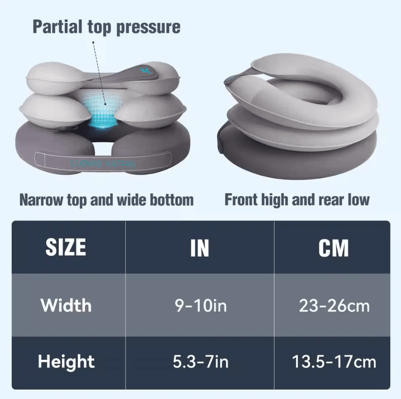 CerviEase Inflatable Neck Traction Device Cervical Stretcher Pillow For Neck Decompression And Supp 2