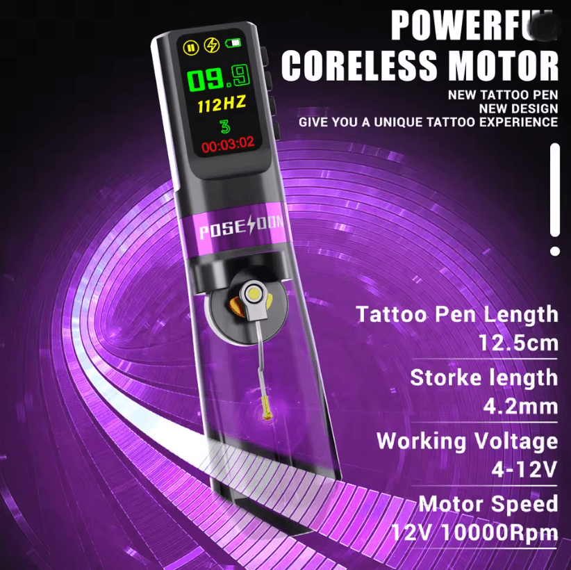 ProInk Poseidon Wireless Tattoo Pen Kit For Permanent Makeup And Body Art 4