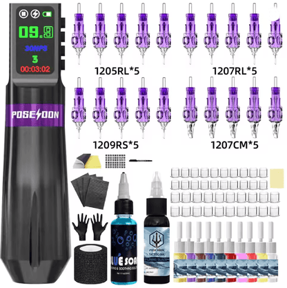 ProInk Poseidon Wireless Tattoo Pen Kit For Permanent Makeup And Body Art 1