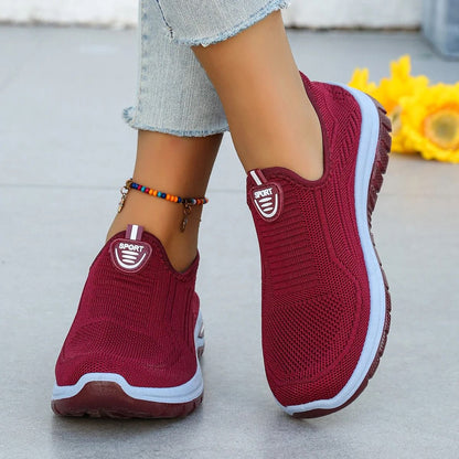 Breathable Slip On Woven Sneakers For Women Lightweight Everyday Comfort Shoes 2