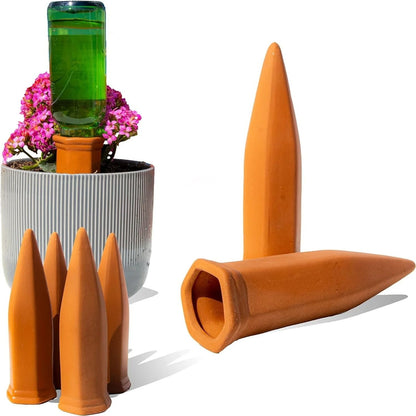 6 Pack Natural Terracotta Self Watering Spikes For Indoor And Outdoor Plants 1