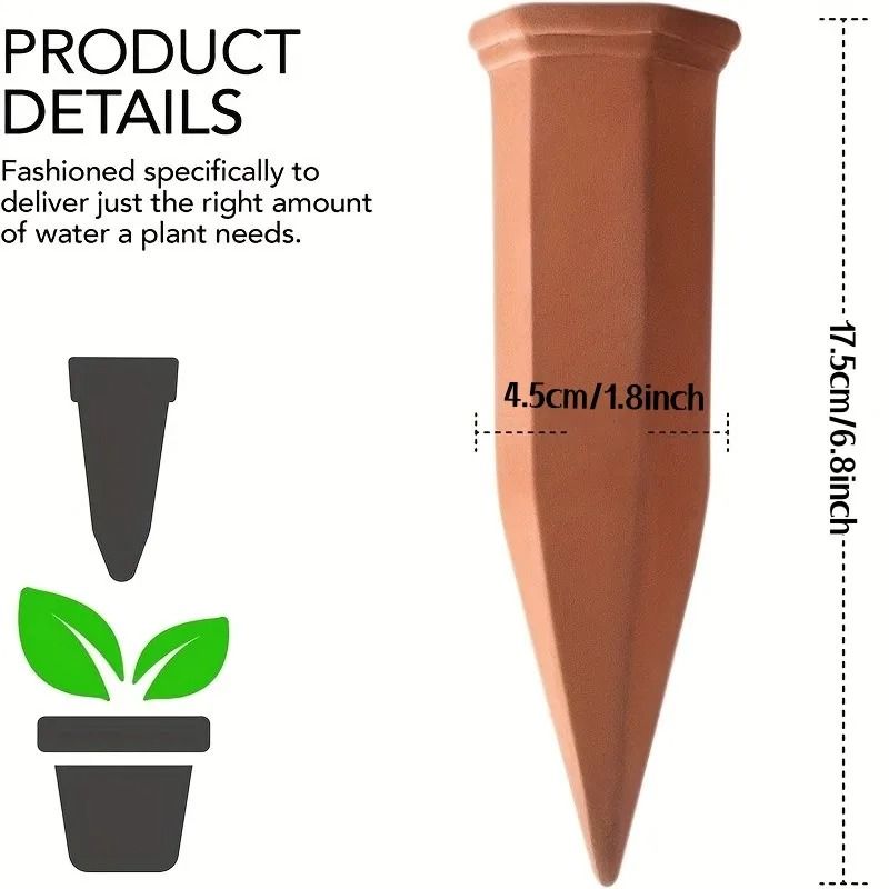 6 Pack Natural Terracotta Self Watering Spikes For Indoor And Outdoor Plants 2