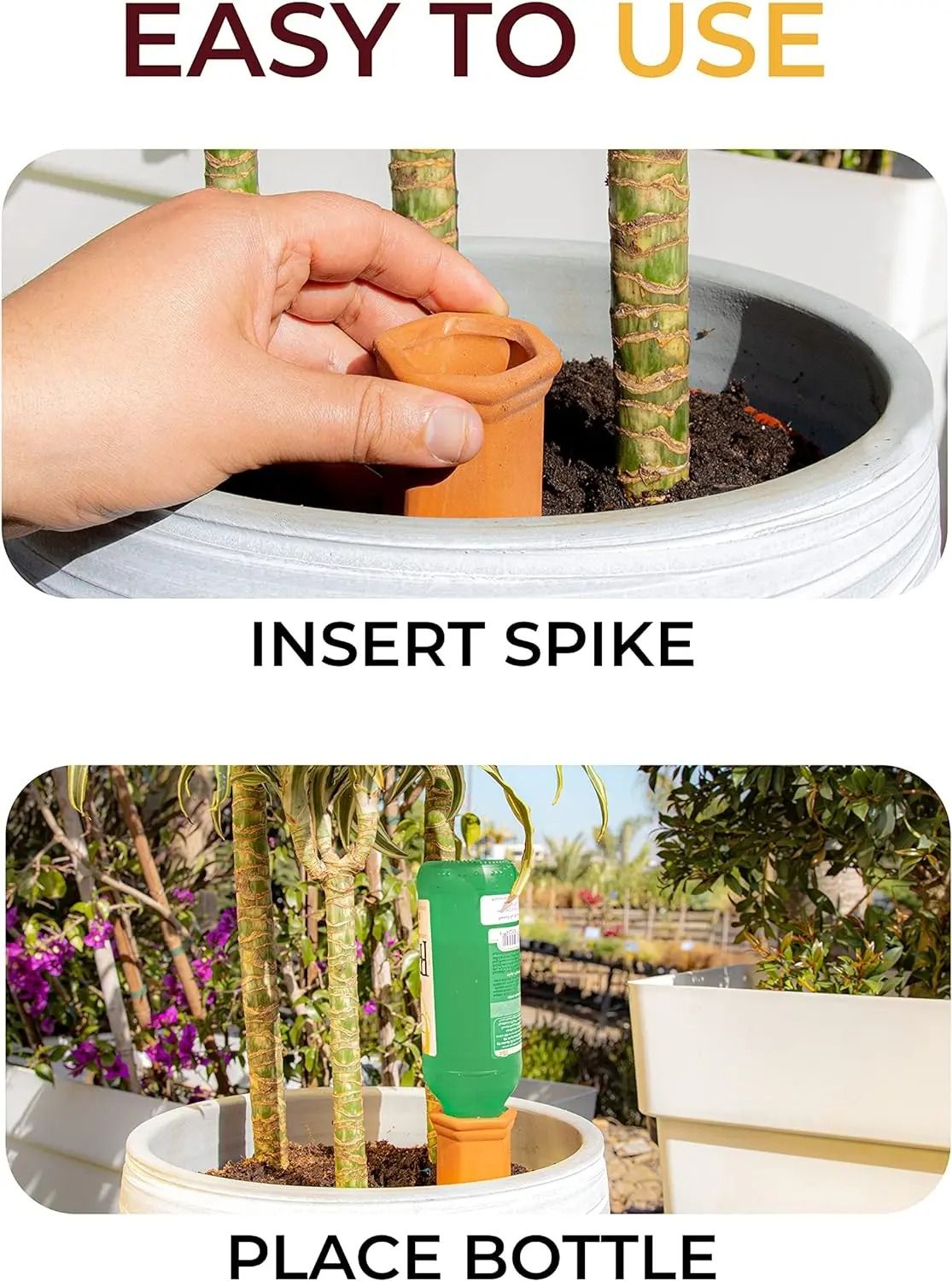 6 Pack Natural Terracotta Self Watering Spikes For Indoor And Outdoor Plants 3