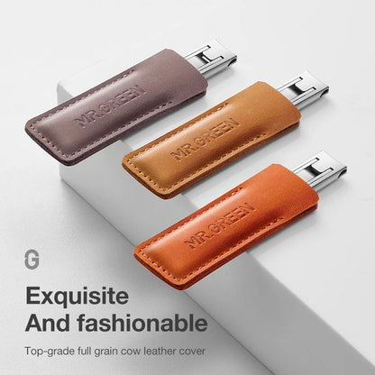 Premium Ultra Slim Stainless Steel Nail Clippers With Leather Cover For Precision Grooming 4