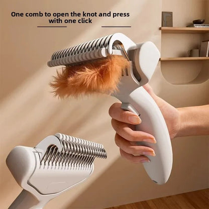 Curved Floating Pet Grooming Brush for Long Hair Dogs and Cats