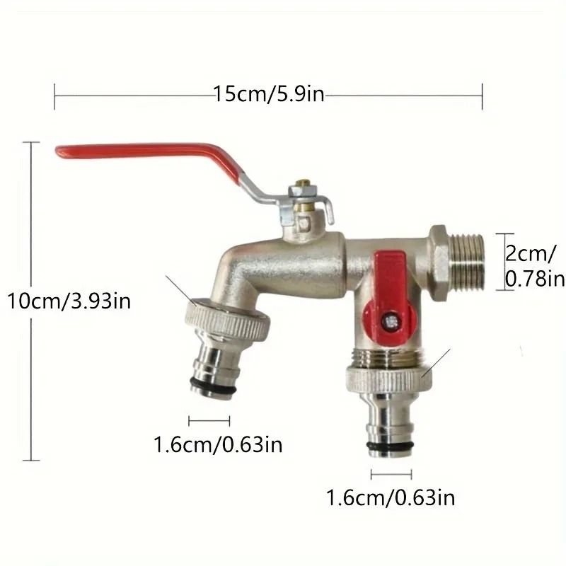 Heavy Duty Brass Garden Water Faucet With EasyTurn Lever Handle 1