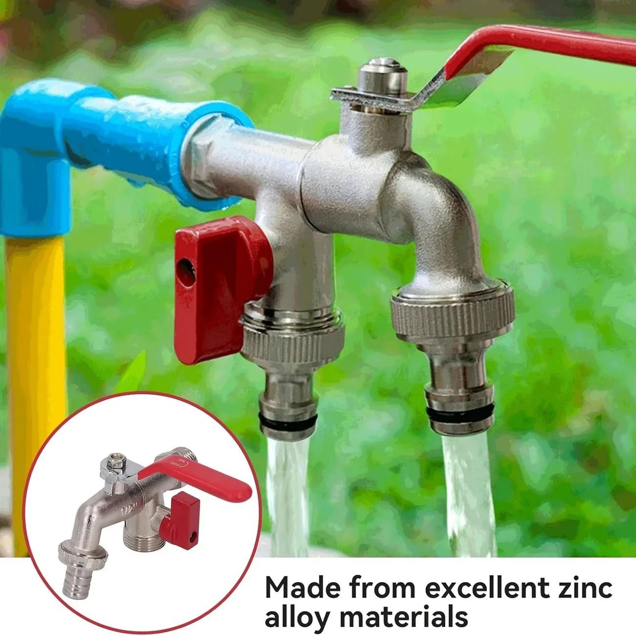 Heavy Duty Brass Garden Water Faucet With EasyTurn Lever Handle 4