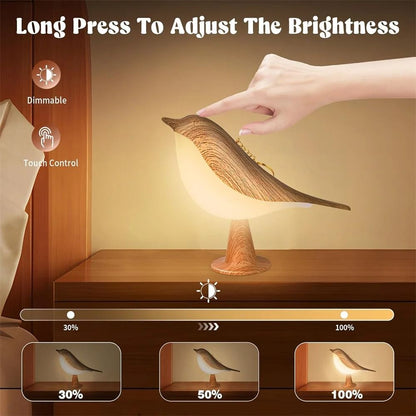 LED Touch Control Bird Lamp With Rechargeable Battery And Dimmable Light For Any Room 3