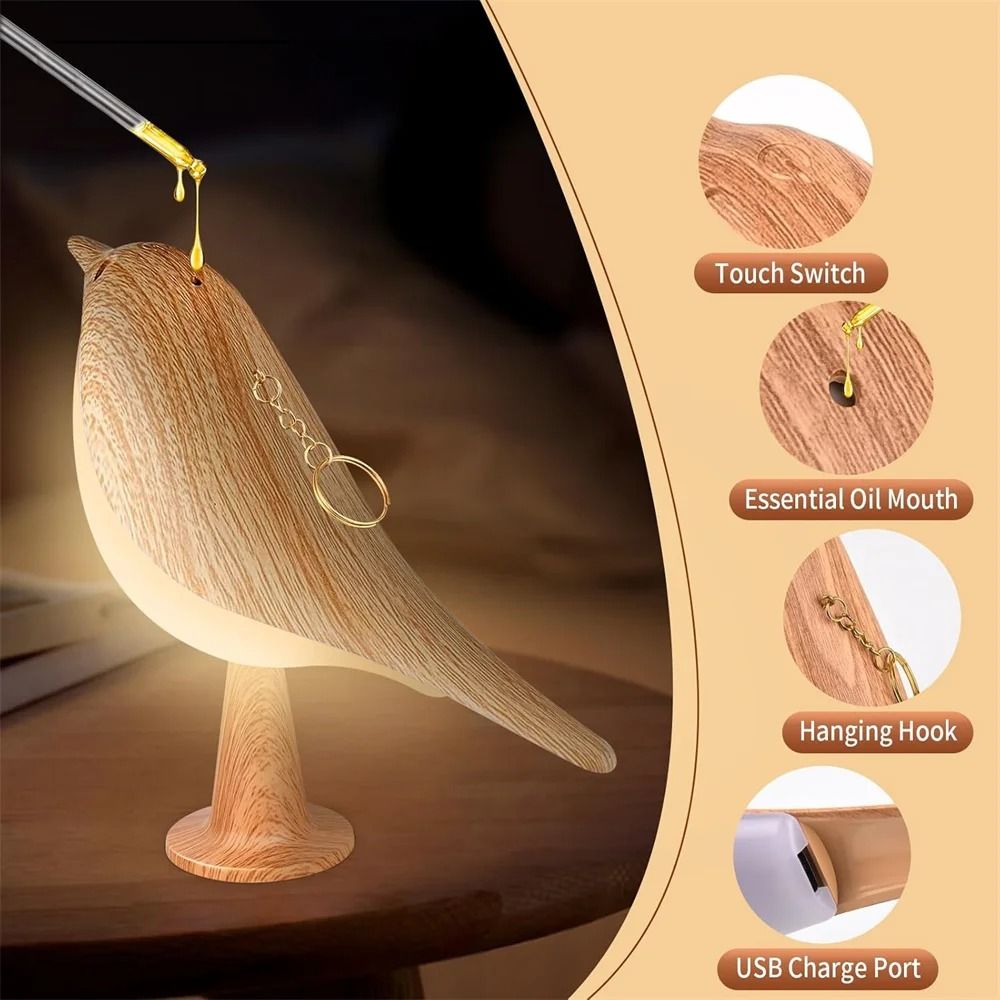 LED Touch Control Bird Lamp With Rechargeable Battery And Dimmable Light For Any Room 4