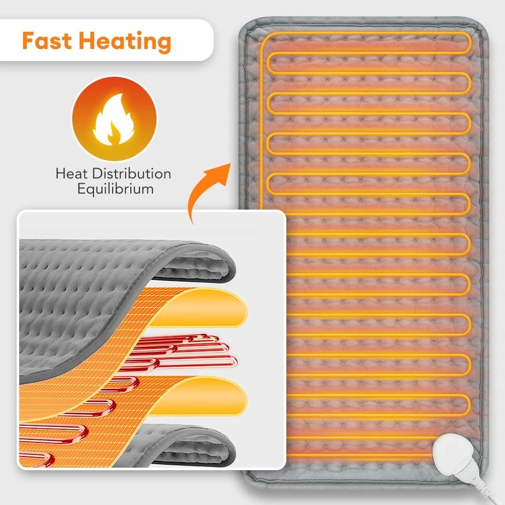 Electric Heating Pad For Back Neck And Shoulders With Washable Cover And Adjustable Timer Settings 2