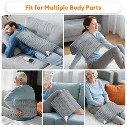 Electric Heating Pad For Back Neck And Shoulders With Washable Cover And Adjustable Timer Settings 3