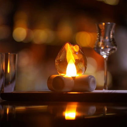 LED Flame Table Lamp With Fireplace Light Effect For Bedroom Living Room Or Bar Decor 2