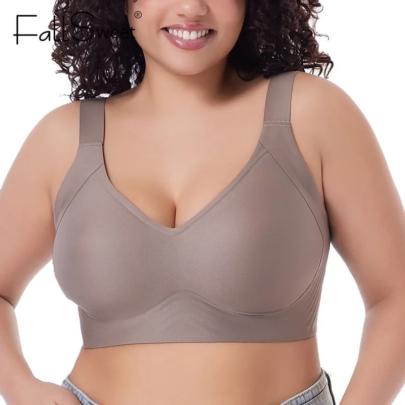 Womens Seamless Push Up Bra with Wireless Thin Cup and Plus Size Fit M to 6XL