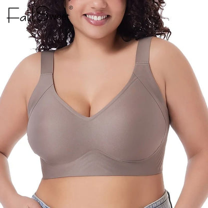 Womens Seamless Push Up Bra with Wireless Thin Cup and Plus Size Fit M to 6XL